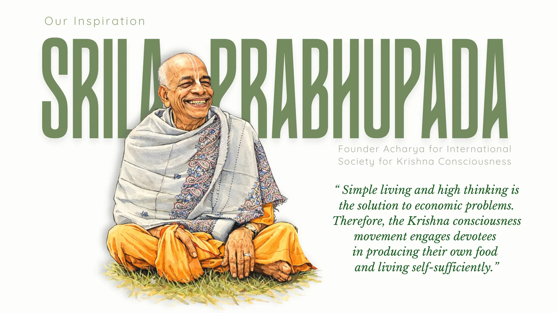 Srila Prabhupada, founder of ISKCON, spiritual leader of Krishna consciousness movement